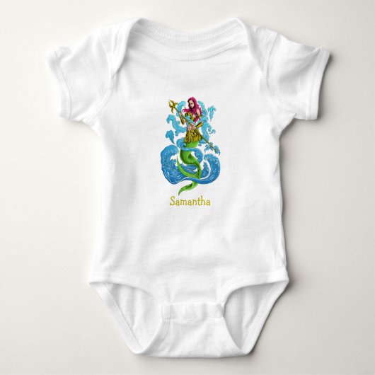 Baby Zeemeermin Body Suit Romper (Voorkant)