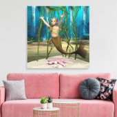 Baby Zeemeermin Canvas Afdruk (Insitu (Woonkamer))
