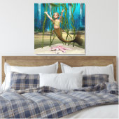 Baby Zeemeermin Canvas Afdruk (Insitu (Slaapkamer))