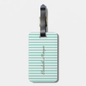 Baby Zeemeermin Mint Witte Strepen Bagagelabel (Achterkant verticaal)