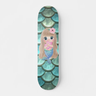 Baby Zeemeermin Op Schubben Van Een Zeemeermin Persoonlijk Skateboard