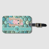 Baby Zeemeermin op zeemeerminnende staarten, monog Bagagelabel (Voorkant (horizontaal))