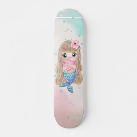 Baby Zeemeermin, sterren Persoonlijk Skateboard (Voorkant)