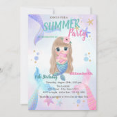 Baby Zeemeerminnende schilders Seastars Birthday P Kaart (Voorkant)