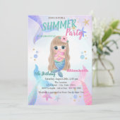 Baby Zeemeerminnende schilders Seastars Birthday P Kaart (Staand voorkant)