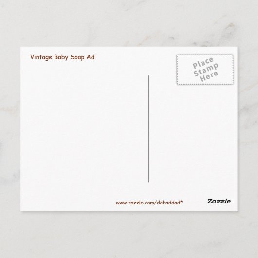  Baby zeep AD Briefkaart (Achterkant)