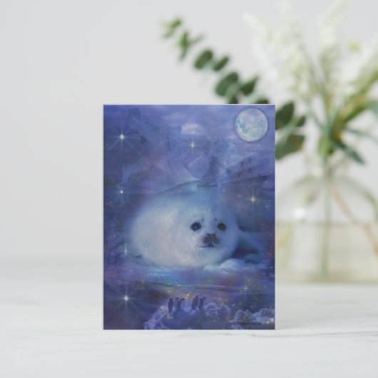 Baby zegel op ijs - Mooie zeebaars Briefkaart (Staand voorkant)