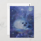 Baby zegel op ijs - Mooie zeebaars Briefkaart (Voorkant / Achterkant)