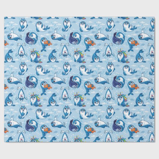 Baby zegels cadeaupapier (Vlak)