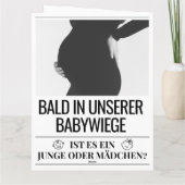 Baby Zeitung Schwangerschaft Verkünden in Deutsch Kaart (Achterkant)