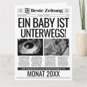 Baby Zeitung Schwangerschaft Verkünden in Deutsch Kaart (Voorkant)