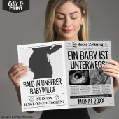 Baby Zeitung Schwangerschaft Verkünden in Deutsch Kaart