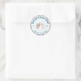 Baby zet genderneutraal Baby shower in Ronde Sticker