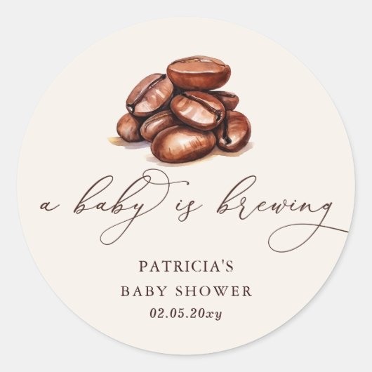 Baby zet genderneutraal Baby shower in Ronde Sticker (Voorkant)