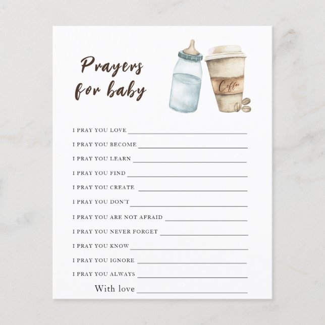 Baby zet koffiegebed voor baby op (Voorkant)