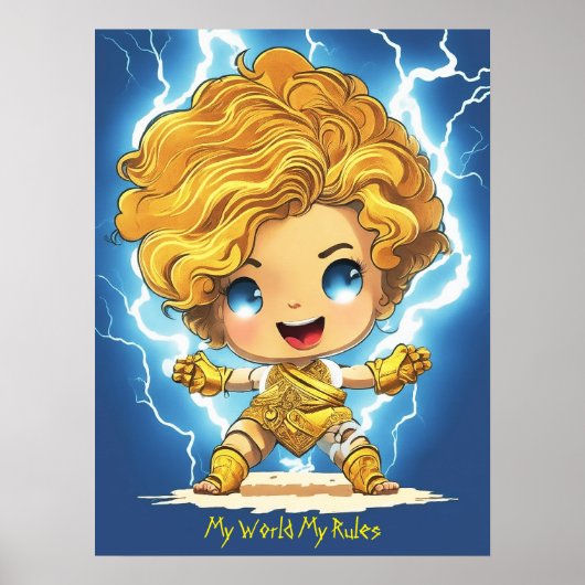 Baby Zeus "Mijn wereld Mijn regels" Poster (Voorkant)