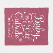 Baby zijn buiten de Berry Script Family Holiday Fleece Deken (Voorkant (Horizontaal))