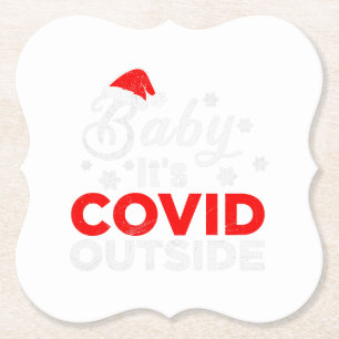 Baby zijn Covid buiten het kerstcadeautje Kartonnen Onderzetters