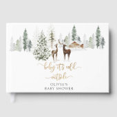 Baby zijn kou buiten het baby shower van herten gastenboek (Voorkant)