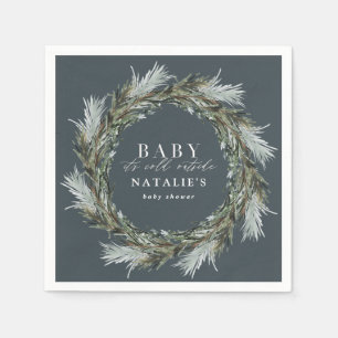 Baby zijn kou buiten het winterse baby shower servet
