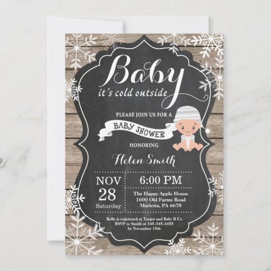 Baby zijn Koud Buiten Baby shower Kaart (Voorkant)