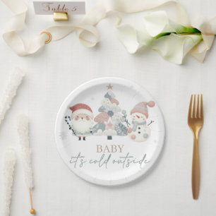 Baby zijn Koud Buiten Baby shower Papieren Bordje