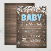 Baby zijn Koud Buiten het Baby shower van de Winte Kaart (Voorkant / Achterkant)