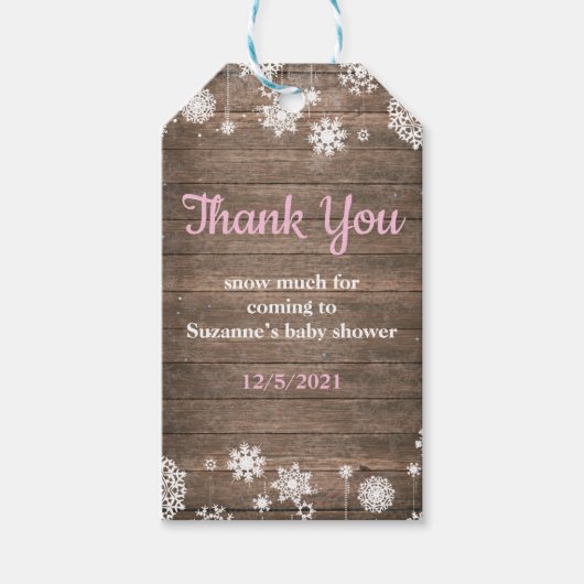 Baby zijn Koud Buiten Rustic Winter Baby shower Cadeaulabel (Voorkant)