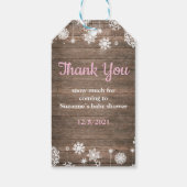 Baby zijn Koud Buiten Rustic Winter Baby shower Cadeaulabel (Achterkant)