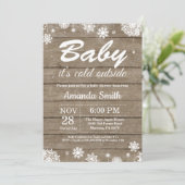 Baby zijn Koud Buiten Rustic Winter Baby shower Kaart (Staand voorkant)