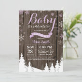 Baby zijn Koud Buiten Rustic Winter Baby shower Kaart (Staand voorkant)