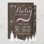 Baby zijn Koud Buiten Rustic Winter Baby shower Kaart (Voorkant / Achterkant)