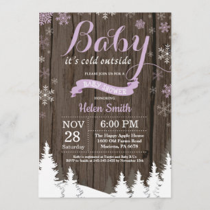 Baby zijn Koud Buiten Rustic Winter Baby shower Kaart