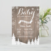 Baby zijn Koud Buiten Rustic Winter Baby shower Kaart (Staand voorkant)