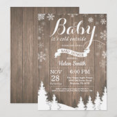 Baby zijn Koud Buiten Rustic Winter Baby shower Kaart (Voorkant / Achterkant)