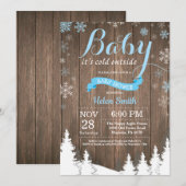 Baby zijn Koud Buiten Rustic Winter Baby shower Kaart (Voorkant / Achterkant)
