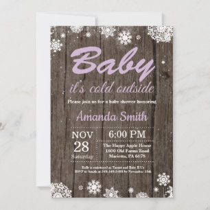 Baby zijn Koud Buiten Rustic Winter Baby shower Kaart