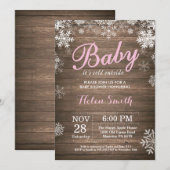Baby zijn Koud Buiten Rustic Winter Baby shower Kaart (Voorkant / Achterkant)