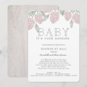 Baby Zijn Koud Roze Pine Cone Baby shower per post Kaart (Voorkant / Achterkant)