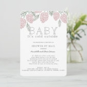 Baby Zijn Koud Roze Pine Cone Baby shower per post Kaart (Staand voorkant)