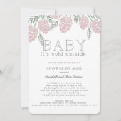 Baby Zijn Koud Roze Pine Cone Baby shower per post Kaart (Voorkant)