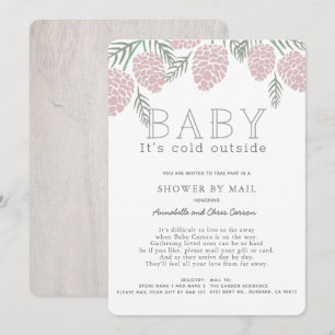Baby Zijn Koud Roze Pine Cone Baby shower per post Kaart