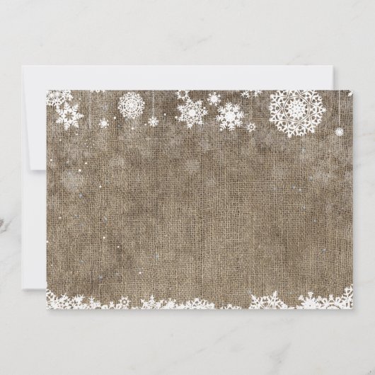 Baby zijn koude Baby shower buiten Burlap Kaart (Achterkant)