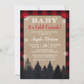 Baby zijn koude Baby shower buiten de rode plaat Kaart (Voorkant)