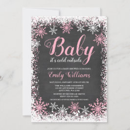 Baby zijn koude Baby shower buiten de sneeuwwinter Kaart