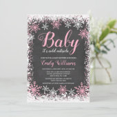 Baby zijn koude Baby shower buiten de sneeuwwinter Kaart (Staand voorkant)
