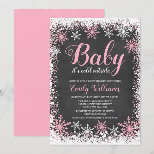 Baby zijn koude Baby shower buiten de sneeuwwinter Kaart