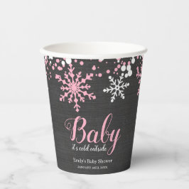 Baby zijn koude Baby shower buiten de sneeuwwinter Papieren Bekers