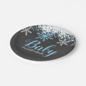 Baby zijn koude Baby shower buiten de sneeuwwinter Papieren Bordje (Gekanteld)