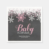 Baby zijn koude Baby shower buiten de sneeuwwinter Servet (Voorkant)